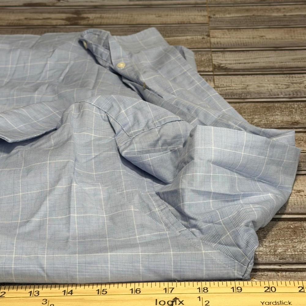 Uniqlo Button Down Shirt Mens Small Blue Slim Fit Plaid Long Sleeve - Picture 5 of 6